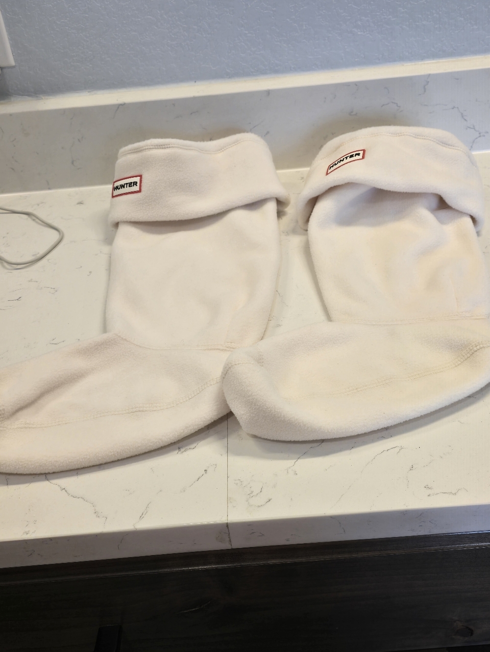 Hunter Fleece Boot Socks in Off-White